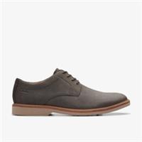Clarks Mens Atticus LT Lace Dark Grey Nubuck Derby Shoes,Lace Up Nubuck Casual