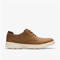 Clarks Mens Bradley Plain Light Brown Leather Lace Up Leather Casual