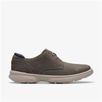 Clarks Mens Bradley Plain Light Grey Nubuck Lace Up Nubuck Casual