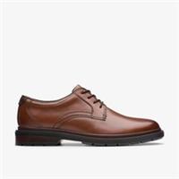 Clarks Mens Burchill Derby Dark Tan Leather Derby Shoes,Lace Up Leather Smart