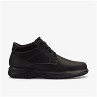 Clarks Mens Renzo Mid Black Leather Ankle Boots,Lace Up Leather Casual