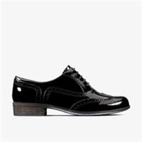 Clarks Womens Hamble Oak Black Patent Brogues,Lace Up Patent Casual