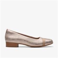 Clarks Womens Juliet Monte Taupe Metallic Slip Ons Synthetic Smart
