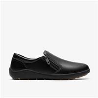 Clarks Womens Bryianne Ashly Black Leather Slip Ons Leather Casual
