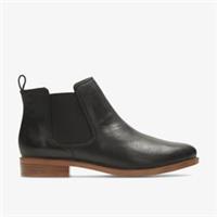 Clarks Womens Taylor Shine Black Leather Ankle Boots,Chelsea Boots Leather