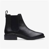 Clarks Womens Cologne Arlo Black Leather Ankle Boots,Chelsea Boots Leather