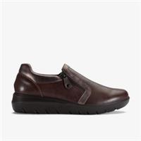 Clarks Womens Un Bay Zip Bronze Metallic Slip Ons Leather Casual