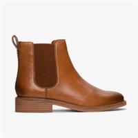 Clarks Womens Cologne Arlo 2 Tan Leather Ankle Boots,Chelsea Boots Leather