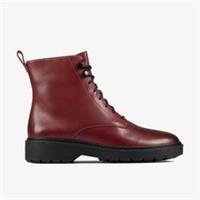 Clarks Womens Witcombe Hi 2 Burgundy Leather Ankle Boots,Lace Up Leather Casual