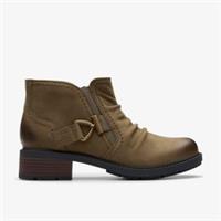 Clarks Womens Hearth Clara Slate Nubuck Ankle Boots Nubuck Casual