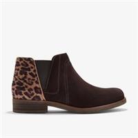 Clarks Womens Demi 2 Beat Dark Brown Suede Ankle Boots,Chelsea Boots Suede