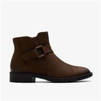 Clarks Womens Adalynn Faye Mushroom Nubuck Ankle Boots Nubuck Casual