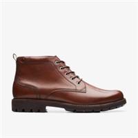Clarks Mens Batcombe Mix Dark Tan Leather Ankle Boots,Lace Up Leather Casual