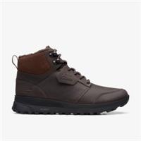 Clarks Mens ATL Trek Up Waterproof Brown Warmlined Leather Ankle Boots,ATL,Lace