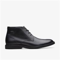 Clarks Mens Atticus LT Hi GORE-TEX Black Leather Ankle Boots,Lace Up Leather