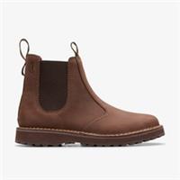 Clarks Mens Solsbury Easy Dark Brown Leather Ankle Boots,Chelsea Boots Leather