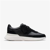 Clarks Mens Craft Pace Black Leather Trainers Leather Sports