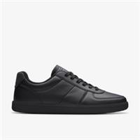 Clarks Mens Fosse Go Black Leather Trainers Synthetic Sports
