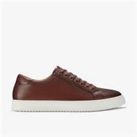 Clarks Mens Lockton Lace Tan Leather Trainers Leather Casual