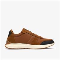 Clarks Mens Cawton Lace Tan Combination Trainers Textile Sports
