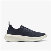Clarks Mens Solevana Tie Navy Trainers Textile Casual