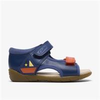Clarks Boys,Girls,Kids Unisex Zora Coast Toddler Navy Leather Flat