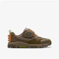 Clarks Boys,Girls,Kids Unisex Steggy 2 See Kid Khaki Trainers,Riptape Leather