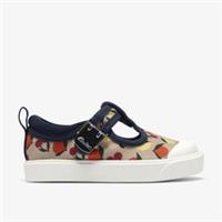 Clarks Boys,Girls,Kids Unisex City Whiz Toddler Beige Synthetic T Bar