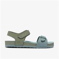Clarks Boys,Girls,Kids Unisex Bali Free Kid Khaki Combination Flat Sandals