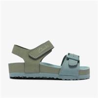 Clarks Boys,Girls,Kids Unisex Bali Free Toddler Khaki Combination Flat Sandals