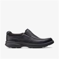 Clarks Mens Bradley Free Black Tumbled Leather Loafers,Slip Ons Leather Casual