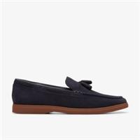 Clarks Mens Torford Tassel Navy Suede Loafers,Slip Ons Suede Casual