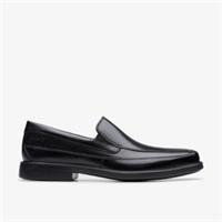Clarks Mens Cosgrove Free Black Leather Loafers,Slip Ons Leather Smart
