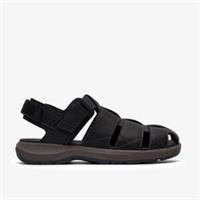 Clarks Mens Guideview Cove Black Leather Flat Sandals,Fisherman Sandals Leather