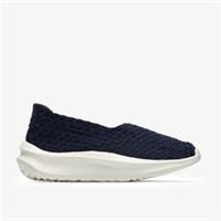 Clarks Womens Solevana Weave Navy Slip Ons Textile Sports