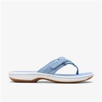 Clarks Womens Brinkley Sea Denim Blue Interest Flip Flop Synthetic Casual