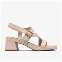 Clarks Womens Jaylan Sol Off White Leather Heeled Sandals Leather Smart