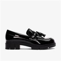 Clarks Womens Teala Loafer Black Patent Loafers,Slip Ons Patent Casual