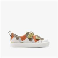 Clarks Boys,Girls,Kids Unisex City Bright Toddler Olive Interest Canvas,Riptape