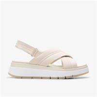 Clarks Womens Tuscan Cross Cream Leather Wedges Leather Sports