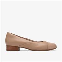 Clarks Womens Juliet Rise Taupe Leather Slip Ons Leather Smart