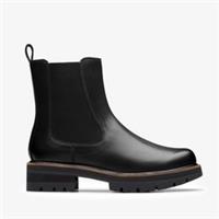 Clarks Womens Orianna Lane Black Leather Ankle Boots,Chelsea Boots Leather