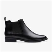Clarks Womens Taylor Shine Black/Black Ankle Boots,Chelsea Boots Leather Casual