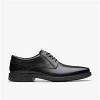 Clarks Mens Wendell Lace II Black Leather Derby Shoes,Lace Up Leather Smart