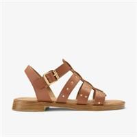 Clarks Womens Tenara Strap Tan Flat Sandals Leather Casual