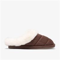 Clarks Womens Thalia Mule Chocolate Slippers Textile Casual