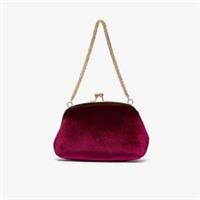 Clarks Womens Lunelle Clutch Burgundy Velvet Clutch Bag Textile Casual