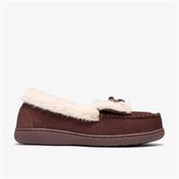 Clarks Womens Aurea Mocc Tan Slippers Textile Casual