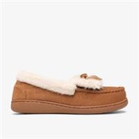 Clarks Womens Aurea Mocc Brown Slippers Textile Casual