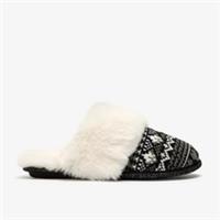 Clarks Womens Naxia Festive Black Interest Slippers Textile Casual